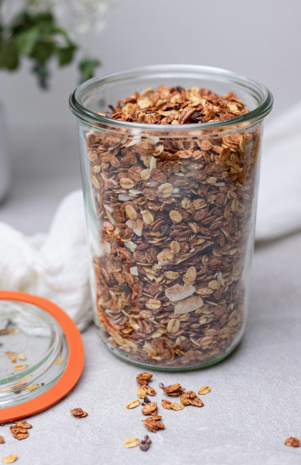 Et glass med hjemmelaget granola